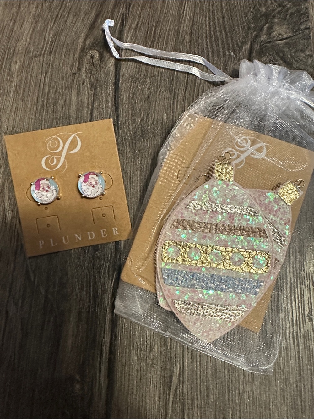 Plunder Kids Pink Glitter Ornament Charm with Gold Accents